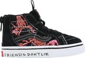 Кеды Vans Stranger Things x Sk8-Hi Zip Toddler Upside Down, черный