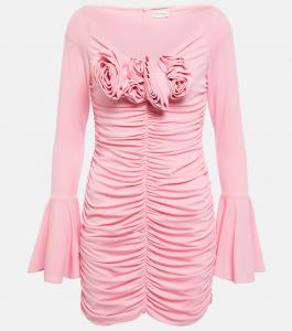 Мини-платье из джерси с рюшами Magda Butrym, розовый