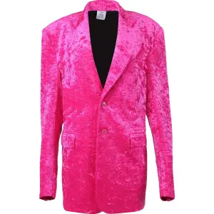 Куртка Vetements Boxy Single Breasted Velvet Tailored Jacket 'Pink', розовый