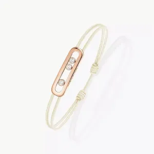 Браслет Messika Care(S) Cream Cord, розовое золото/бриллианты