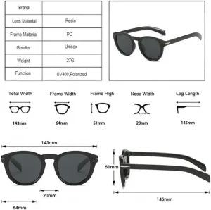 Мужские солнцезащитные очки круглой формы в винтажном стиле с защитой от УФ-излучения UV400; женские солнцезащитные очки в тренде с заклепками UUPTTPL, Green Grey