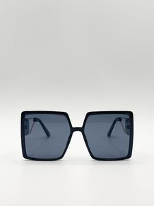 Массивные квадратные солнцезащитные очки с дужками SVNX, черный