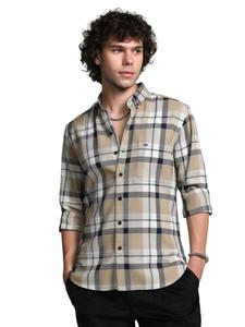 Рубашка на пуговицах классического кроя Campus Sutra Dayana, бежевый