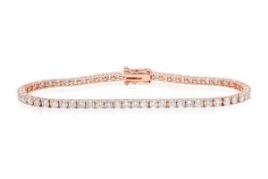 Теннисный браслет Дианы М. с бриллиантами 4,50 карата Diana M., розовый
