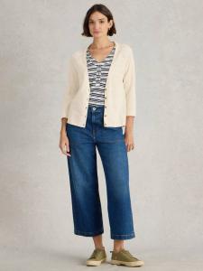 Кардиган из органического хлопка и льна naria White Stuff, белый