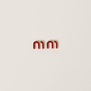 Серьги из металла с эмалью MIU MIU, красные