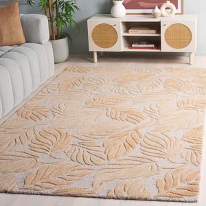 Ковер SAFAVIEH, 122 x 183 см, - коллекция Jardin - бежевый, ручной работы из шерсти, идеально для гостиной, спальни, столовой (JAR425B)