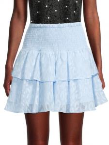 Жаккардовая Юбка Wyatt Milly с леопардовым принтом, ice blue