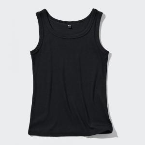 Майка мягкая Uniqlo в рубчик, черный