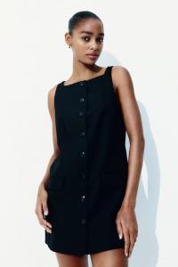 Платье с квадратным вырезом H&M, черный