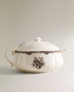 Супница Zara Home Floral Earthenware Serving, коричневый