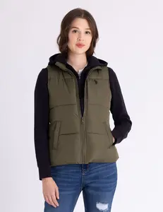 Утепленный жилет U.S. Polo Assn Classic Puffer With Zip Pockets, темно-зеленый