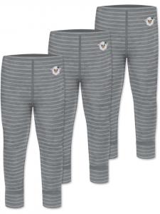 Normani Outdoor Sports Комплект из 3 пар детского длинного белья из мериносовой шерсти "Тутира" в серую полоску