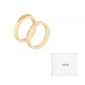 DIOR Металлические, кристальные кольца Women's Gold