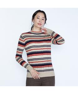 Вязаный свитер с кашемировой каймой