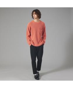 Вязаный хлопковый пуловер в рубчик с выцветшим цветом и круглым вырезом Abahouse Lastword, цвет Salmon Pink