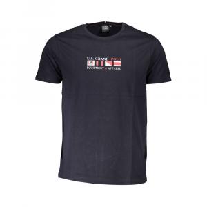 Синяя хлопковая футболка U.S. Polo, синий