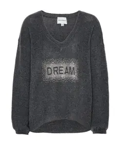 Пуловер Crystal Dream с V-образным вырезом Americandreams, серый