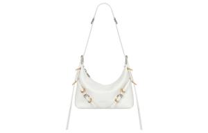 Givenchy Сумка кроссбоди Voyou Embossed Cow Leather, женская наплечная сумка Ivory White