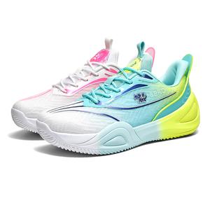 MUSNODO Амортизирующие баскетбольные кроссовки низкие с противоскользящими и износостойкими свойствами унисекс - лунно-розовые асимметричные, цвет Moon Pink Mismatched