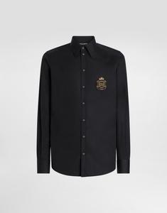 Хлопковая рубашка Martini DOLCE & GABBANA, черный