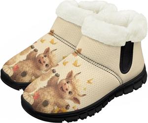 Детские зимние ботинки для девочек и мальчиков, утепленные, с меховой подкладкой, водонепроницаемые, легкие, противоскользящие Chririnla, Cute Highland Cow