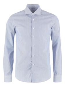 Полосатая хлопковая рубашка THE (Alphabet), синий