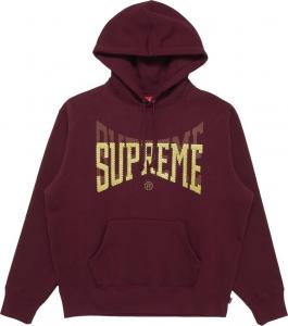 Толстовка Supreme Rhinestone Shadow Hooded Sweatshirt 'Burgundy', красный