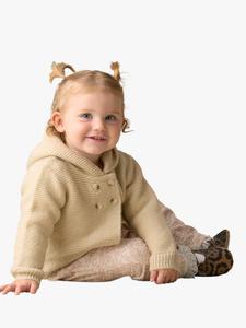 Детский вязаный кардиган с капюшоном Angel & Rocket, Cream