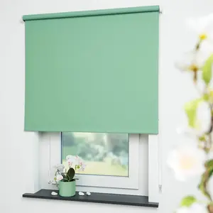 Рулонная штора Uni с боковым управлением, затемняющая, энергосберегающая, для установки с помощью сверления Liedeco, Blattgrün