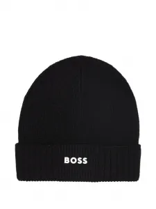 Шапка бини в рубчик BOSS Kidswear, черный