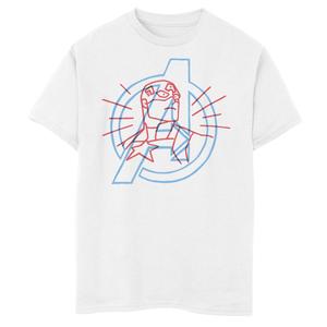 Футболка с контурным логотипом «Капитан Америка» для мальчиков 8–20 лет Marvel