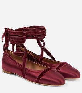 Балетки Spencer из атласа Malone Souliers, цвет burgundy/burgundy