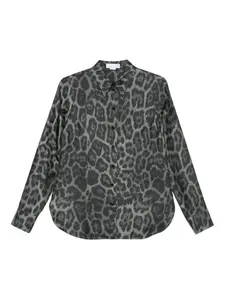 Рубашка с анималистичным принтом Stella Mccartney, черный
