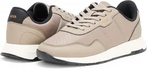 Мужские кроссовки BOSS с кожаными вставками, низкие, кремовый