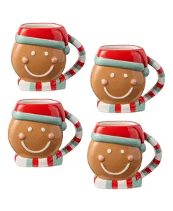Рождественские пряничные кружки 3D, набор из 4 штук Certified International, multi