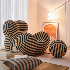 Бескаркасное кресло B-012 Mom' Arms, 102x115x92, кремовый/синий