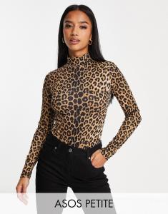 Боди с леопардовым принтом ASOS DESIGN Petite
