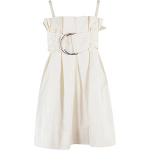 Мини-платье с поясом и складками JW Anderson, белый