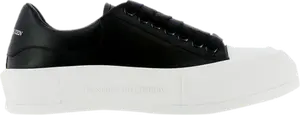 Кроссовки Alexander McQueen Wmns Deck Plimsoll Black White, черный
