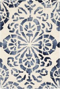 SAFAVIEH, 61 x 92 см, Dip Dye коллекция Ivory / Navy DDY719P ручной работы премиум шерстяной декоративный ковер