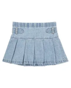 Плиссированная юбка-шорты с джинсовым ремешком для девочек Abercrombie, синий