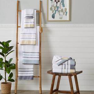 Набор из 4 роскошных хлопковых полотенец для рук Great Bay Home в полоску