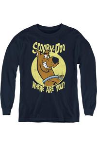 Футболка с длинным рукавом Scooby Doo Where Are You для детей Gildan, темно-синий