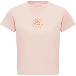 Футболка с вышитым логотипом Moncler, светло-розовый