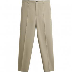Повседневные брюки мужские бежевые / зеленые Zara, бежевый/зеленый