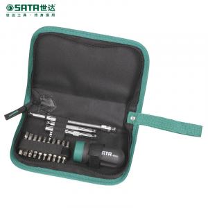 SATA, 25 предметов, набор отверток с храповым механизмом и ультракороткой ручкой, отвертка с головкой, набор отверток 09342