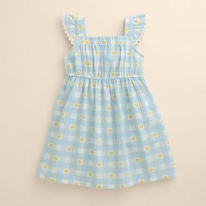 Платье с рюшами для девочек 4-12 лет belle Little Co. By Lauren Conrad, Blue Flower Gingham