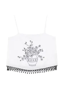 Топ с цветочным принтом Rosebloom Bode, белый