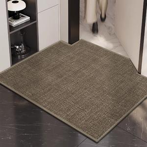 Budis Ковер 140х160 см из ПВХ, уличный, для прихожей, водоотталкивающий, противоскользящий, геометрический узор, цвет светлый кофе